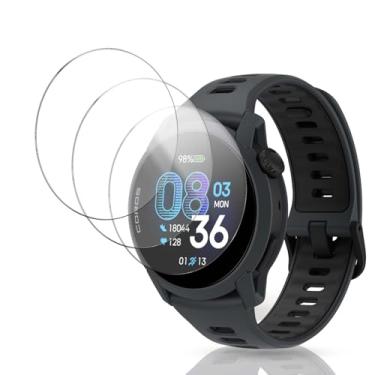 Imagem de YAJOJO Pacote com 3 protetores de tela para Smart Watch Coros Pace 4, vidro temperado de dureza 9H para SmartWatch Coros Pace 4, borda redonda 2,5D, antiarranhões, sem bolhas, clareza HD