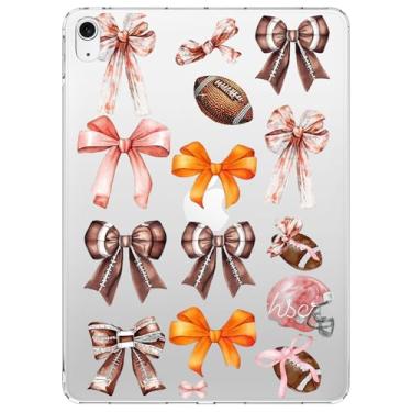 Imagem de VibrantFruitique Capa para iPad Air de 13 polegadas (M3) 2025/(M2) 2024, capa transparente feminina com laço de rúgbi, fina, leve, antiarranhões, macia, amortecedora, de acrílico, capa traseira de