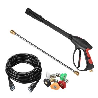 Imagem de Lavadora de Pressão Alta com Vara Extensível 5 Bicos Entrada Água M22 Bico 1 4 Polegada Aspersor Portátil Lavagem Manual para Piso Cerca Pátio Jardim Carro
