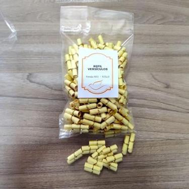 Imagem de Reposição para Pote de Benções 160 Versículos Bíblicos Inspiradores com Elo Dourado Renovador de Fé Mensagens Espirituais Para Presentes Devocionais e Lembrancinhas (Amarelo)