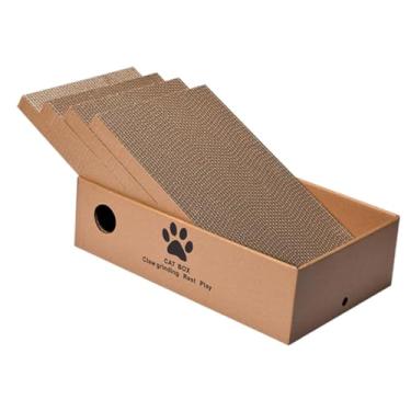 Imagem de Generic Arranhador para Gatos com 4 Peças e Caixa, Ideal para Gatos Descansarem, Afiarem as Garras e Brincarem, Brinquedo Prático para Gatinhos