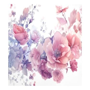 Imagem de Qilmy Pintura aquática flores silvestres capa magnética para máquina de lavar louça, 58 x 66 cm, capa decorativa para geladeira para porta da frente, adesivo magnético, máquina de lavar, painel de