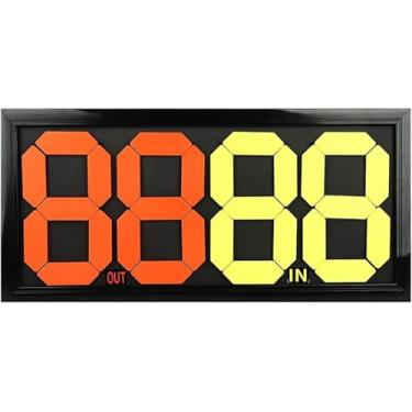 Imagem de uhyOHF Placa de substituição de futebol LED placa de substituição de árbitro de futebol, placar/cartões de substituição, função de exibição de substituição para jogo esportivo (64 * 30 * 2 cm