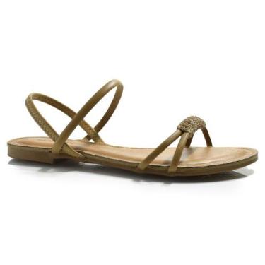 Imagem de Sandália Rasteira Feminina Cazzualen, Marrom, 35