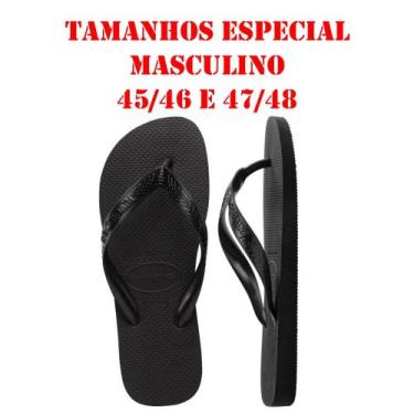 Imagem de Chinelo Havaianas 45/46 e 47/48 Original Top Preto ou Branco, Preto, 4