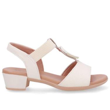 Imagem de Sandalia usaflex salto bloco ref ud12002 feminino, 35, Branco