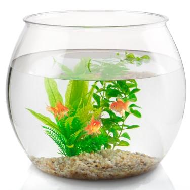 Imagem de MOLIGOU Aquário de plástico de 14 litros, tigela grande para aquário, aquário inquebrável para peixes Betta, peixe dourado, terrário de plantas