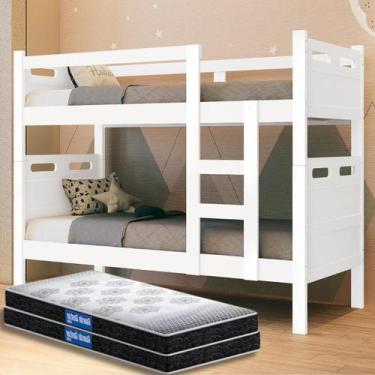 Imagem de Beliche Vira Duas Camas Jaspe Solteiro Completa com 2 Colchões Confort