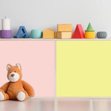 Imagem de 6 peças cortinas pastel para sala de aula para prateleiras, cortina de volta às aulas, cortina colorida para armário de doces 61 x 61 cm, cortinas autoadesivas para escola, jardim de infância, creche