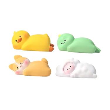 Imagem de FLCPJGV 4 Miniaturas de Animais em Resina para Artesanato, Decoração de Painel de Computador