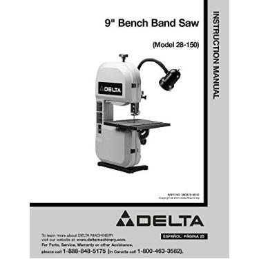 Imagem de Manual de instruções para serra de fita de bancada Delta 28-150 23 cm Manual de instruções [01 de janeiro de 190...