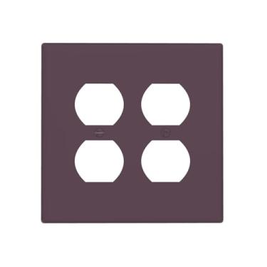 Imagem de WUYOCHA Capas decorativas de manjericão roxo para interruptor de luz de 2 gangs, placas de parede duplas duplas para tomadas elétricas, capas de placa de interruptor para quarto, cozinha, decoração de