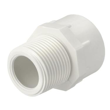 Imagem de DTGN 1 peça de encaixe de tubo de PVC de 2,5 cm, adaptador de rosca macho NPT SCH40 (rosca macho x SOC), conector de acoplamento deslizante de PVC para montagem de móveis, sistema de irrigação, branco