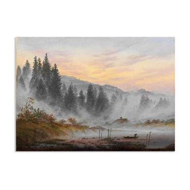 Imagem de ZUJGHSJG The Morning por Caspar David Friedrich Impressões em tela Well Decor The World Classic Art Reproduções de arte grande giclee arte de parede para sala de estar decoração de casa 55 x 40 cm (22