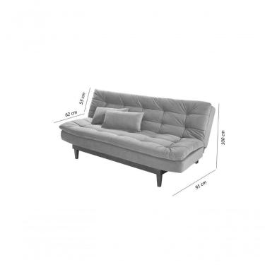 Imagem de Sofá Cama Dubai 3 Lugares Império Reclinável Casal Pés Madeira Espuma Especial D33 Madero Cinza 380