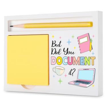 Imagem de Presentes engraçados para mulheres colegas de trabalho, But Did You Document It, suporte de bloco de notas autoadesivo de mesa de escritório para gerentes de projeto, analistas, documentação de TI