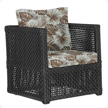 Imagem de 1 Poltrona Madri Alumínio Corda Náutica Estofado 6 Trama Preto