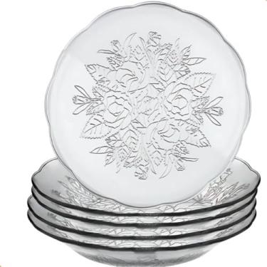 Imagem de Jogo De Pratos Fundos 6 ou 12 Peças Em Vidro Para Almoço/Jantar (12 Pratos)