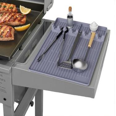 Imagem de CANIVI Almofada de grelha compatível com Blackstone, tapete de silicone para grelha, tapete de espátula resistente ao calor, almofada de ferramentas para churrasco, acessórios de chapa Blackstone para