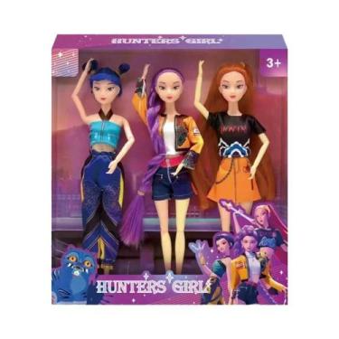 Imagem de Boneco KPop Anime Demon Hunters Rumi Mira Zoi Com Máscara De Vinil, Pr