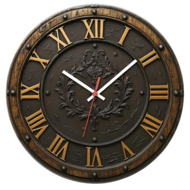 Imagem de Relógio de Parede Luxo Preto com Dourado – Design Abstrato 3 Moderno 29cm Pendulart (abstrato01)