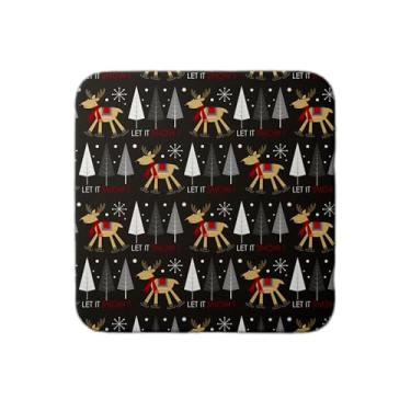 Imagem de Ladrilho Decorativo de Cerâmica Estampa Natalina com Renas e Árvores