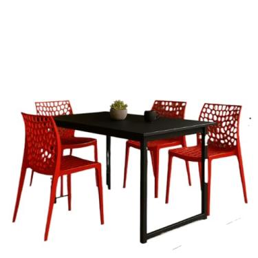 Imagem de Mesa com 4 Cadeiras Gruvyer Estilo Industrial e Conforto para Sua Casa Moderna