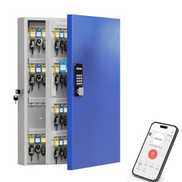 Imagem de WeHere Caixa de bloqueio de chave com código, armário de 192 chaves com acesso ao aplicativo Bluetooth, desbloqueio de senha única, desbloqueio remoto via gateway, caixa de armazenamento de chave de