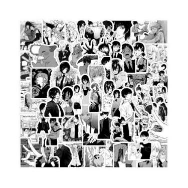 Imagem de Adesivos De Anime Chainsaw Man Em Preto E Branco, 10, 30, 50, 100 Peça