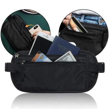 Imagem de Pochete Doleira Antifurto Para Viagem Passaporte Dinheiro