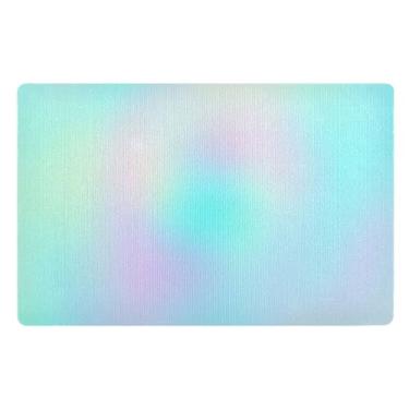 Imagem de GAIGEO Tapete de piso interno gradiente arco-íris pastel de poliéster, tapetes externos antiderrapantes para porta, tapetes externos, capacho de entrada interna, 81 x 50 cm