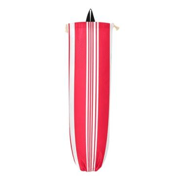Imagem de Organizadores e armazenamento de sacolas plásticas com listras vermelhas, suporte de saco de plástico, suporte de saco plástico para armário