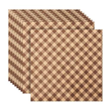 Imagem de GSHLLO 200 peças de folhas de papel encerado seco, forros de cesta de alimentos, quadriculado, à prova de gordura, papel de embrulho de sanduíche, papéis de embrulho de pão, à prova de óleo, para