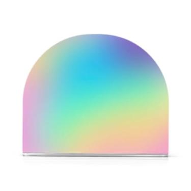 Imagem de Suporte de guardanapo acrílico gradiente prismático macio, suporte de guardanapo quadrado em forma de U, suporte de toalha de papel vertical