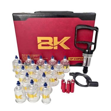 Imagem de KIT Ventosaterapia 17 Copos com Pistola de Sucção BK PLUS - Conjunto Completo para Ventosaterapia