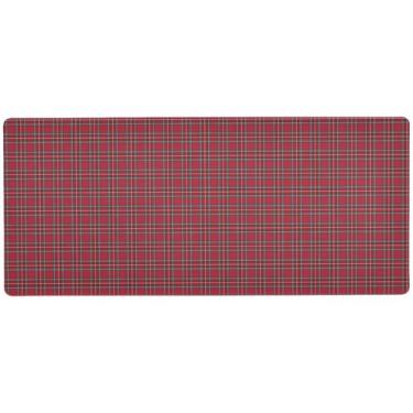 Imagem de Mouse pad vermelho xadrez de Natal controle de precisão para jogos, mouse pad longo, 80 x 30 cm, mouse pads