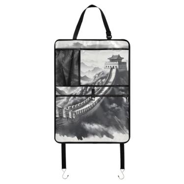 Imagem de Joitme Great Wall Ink Caixa de armazenamento no banco traseiro, 1 pacote com protetor de chute, organização de carro para mulheres