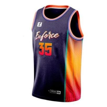 Imagem de Camiseta Regata Basquete Treino Academia Azul Escuro Enforce-Masculino