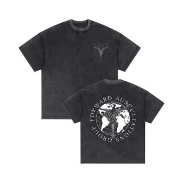 Imagem de Camiseta Masculina Oversized Vintage Com Estampa De Esqueleto Em Algod