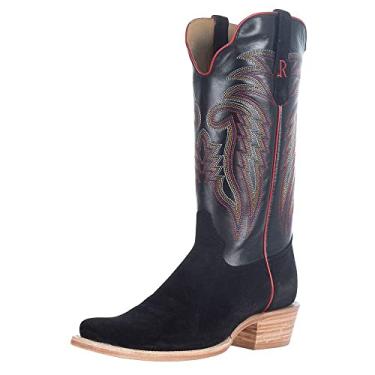 Imagem de R. Watson Boots R Bota masculina preta Rough Out 33 cm preta de couro bovino com bico cortador, preta, Preto, 11.5 Wide