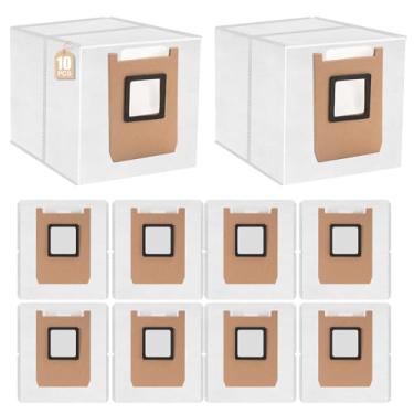 Imagem de Pacote com 10 sacos de coleta de poeira compatíveis com aspirador de pó robô Eufy para Omni E20/E25/E28, não tecido, substituição de tecido, sacos de pó descartáveis, saco de grande capacidade de 3,2