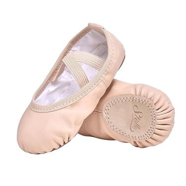 Imagem de STELLE Girls Ballet Dance Shoes Satin Slippers Gymnastics Flats Split Sole with Ribbon