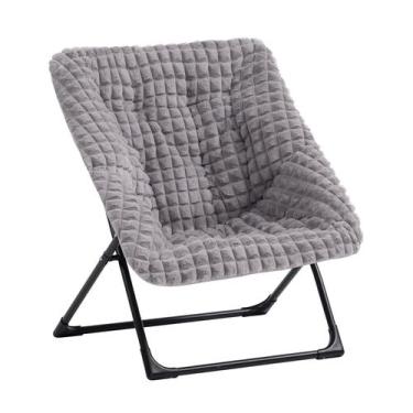 Imagem de Silla HollyHOME X-Large Plegable con Faux Piel Azul/Gris