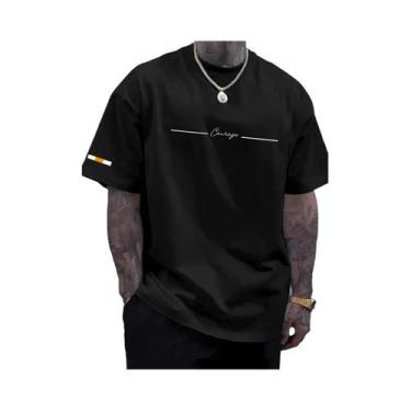 Imagem de Camiseta Masculina De Verão Estampada De Manga Curta Em Poliéster Para