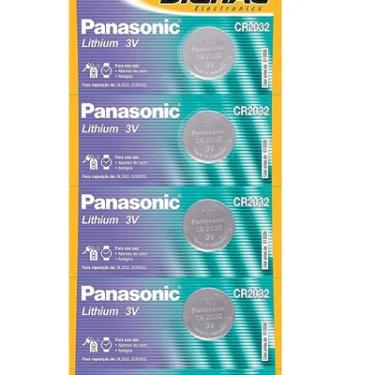 Imagem de Cartela 5 Baterias Panasonic Cr2032, Moeda Botão, Placa Mãe 3v, Longa Duração