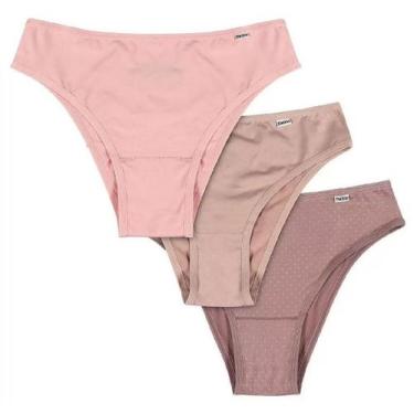 Imagem de Kit c/ 3 Calcinhas Biquini Microfibra Del Rio ref. 51509, Quartzo/Arei