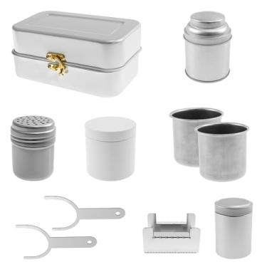 Imagem de Kit de café extra raro para colecionadores, mini cafeteira portátil com cafeteira de acampamento, conjunto vintage para servir cafés ao ar livre, kit multifuncional de café expresso para viagens