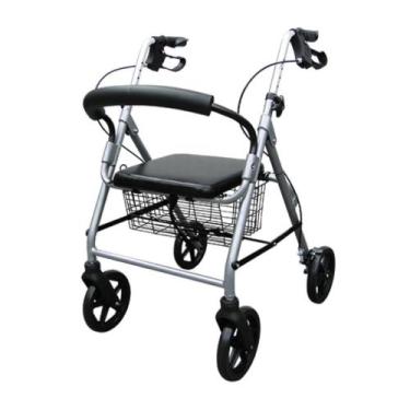 Imagem de Andador em Alumínio Dobrável com Assento, Rodas e Freios modelo 2037 -