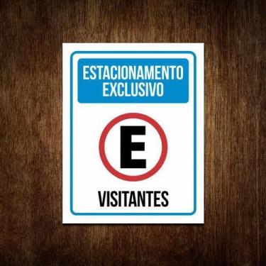 Imagem de Placa Sinalização Estacionamento Visitantes Vaga Condomínio - Sinalizo