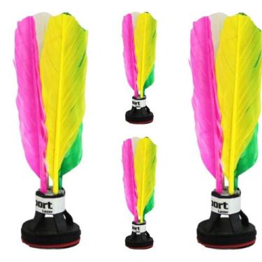 Imagem de Kit 6 Peteca Profissional Colorida Brincadeira Diversão Sport - LMG DI